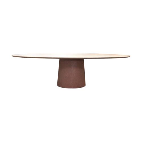 Mesa de Jantar Concreta Tampo em Madeira